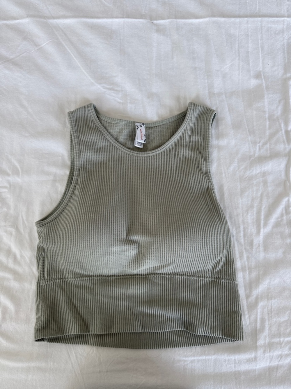 Madewell Ribbed Crop Tank Top - Olive